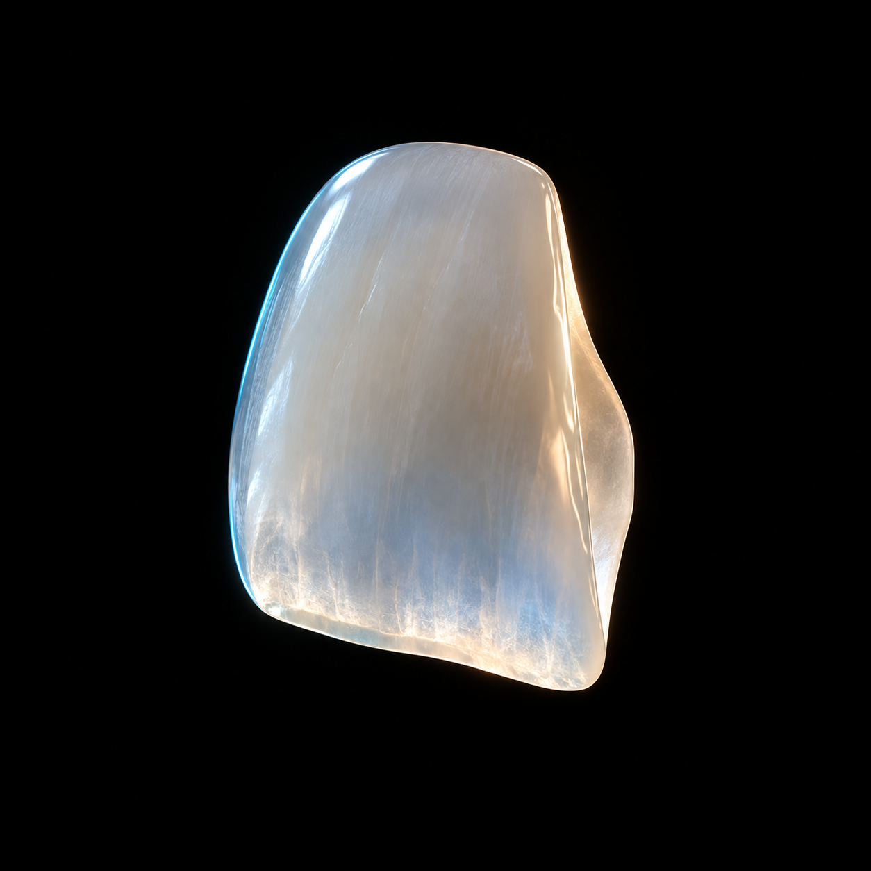 Faceta dentária translúcida, arte 3D para estética dental